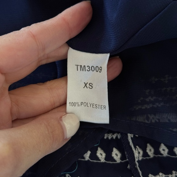 THML Midnight Blue Halter Women’s Dress with Decorative Trim XS - Picture 7 of 8